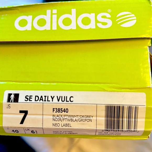 Adidas Black Daily Vulc Neo size 7 US - Picture 6 of 7